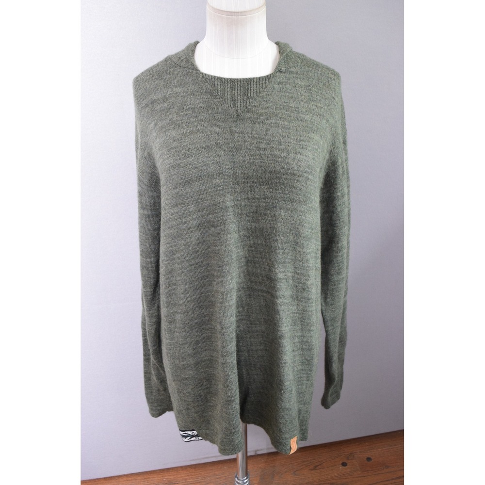 Paka Hoodie Large Olive Green Royal Alpaca Knit Pullover Mens Sweater